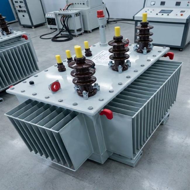 High voltage bushing detail of oil immersed power distribution transformer